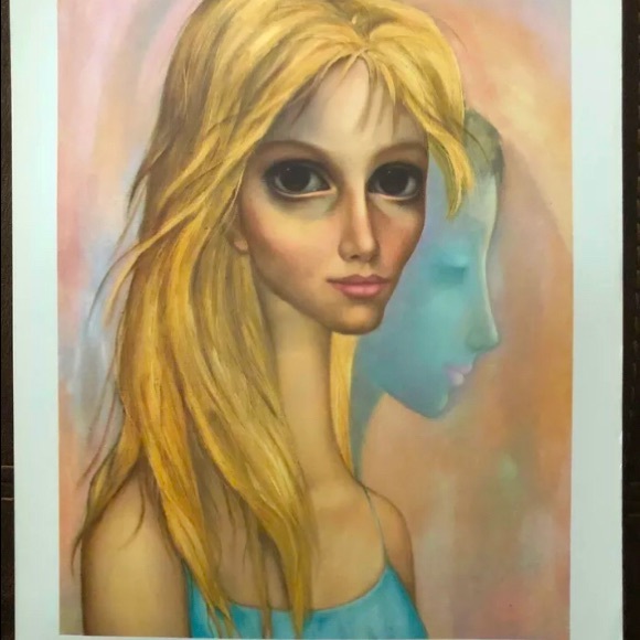 Margaret Keane VINTAGE Litho Print Transition Big Eyes Girl Pop Art 1960's +Gift - Picture 2 of 9